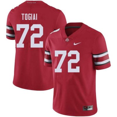 NCAA Ohio State Buckeyes Men's #72 Tommy Togiai Red Nike Football College Jersey JLY8245OP